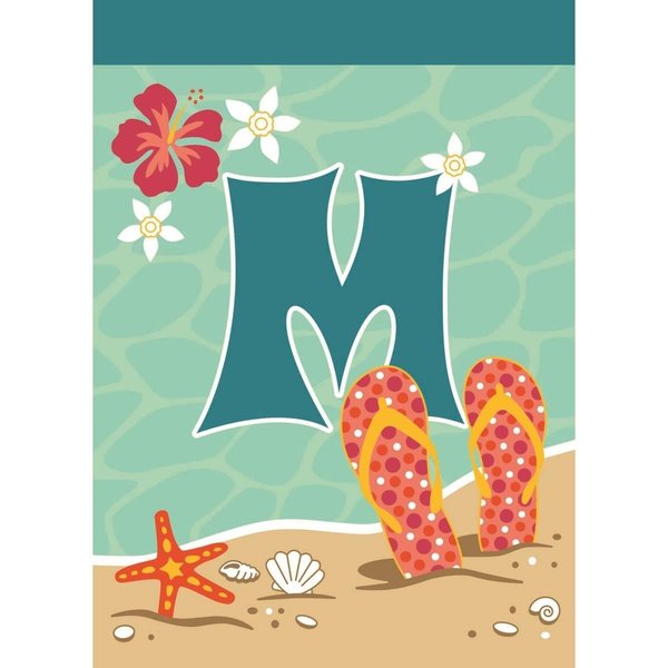 Magnolia Garden Flags Flip Flop Monogram M Polyester Garden Flag M030030